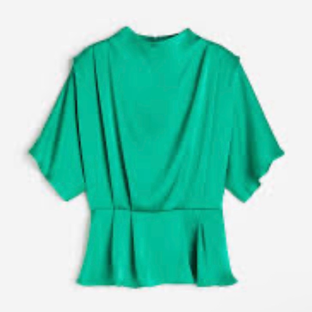 H&M Women’s Green Peplum Blouse Size Medium
